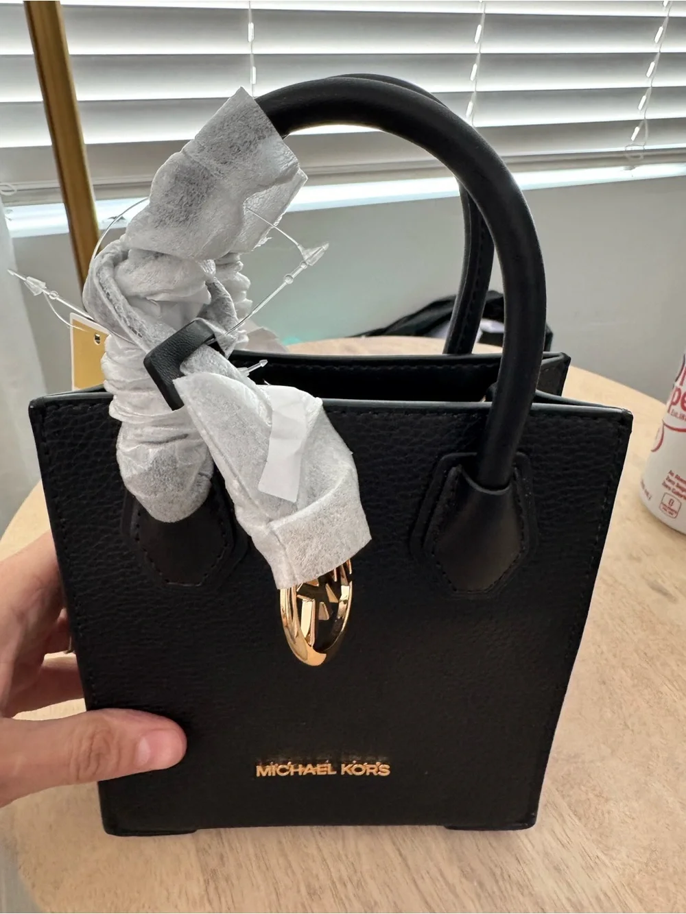NWT Michael Kors Women Mercer Extra-Small Pebbled Leather Crossbody Bag,Black